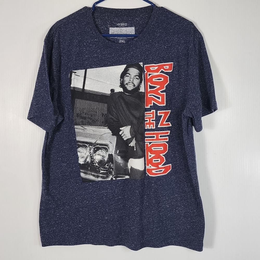 Hybrid Apparel T-Shirt Men's 2XL Boyz N The Hood Crew Neck‎ Tee Blue